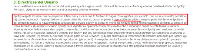 Limitaciones de Spotify