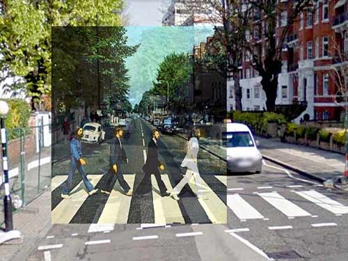 The Beatles en su portada "Abbey Road"